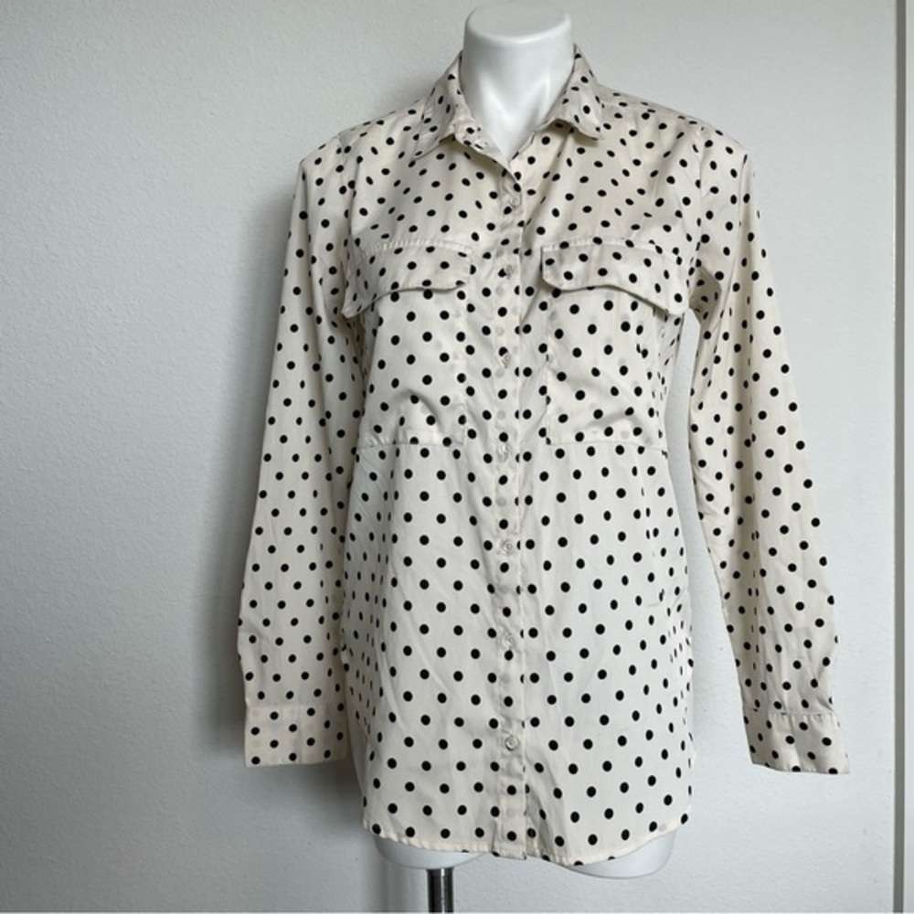 Kut from the Kloth Women Blouse | XS | Cream - Black Polka Dots
